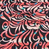 Nyomott mintás fürdőruha anyag - RED/BLACK